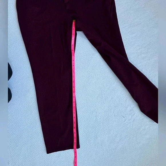 Signature Slimming Christopher and Banks Pants 12 Petite Burgundy Stretch - Picture 6 of 9